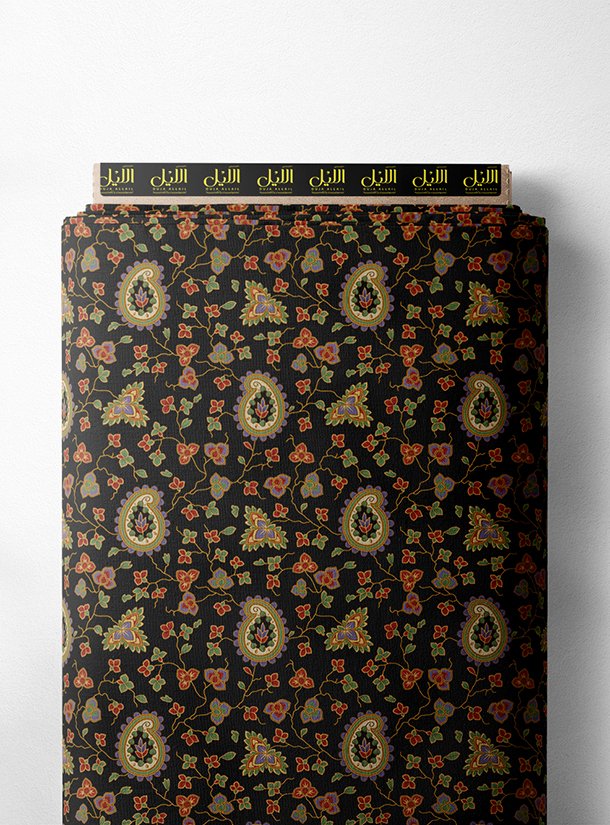 LAI02-0408_1-1.jpg Leaf flower style with black,green colors - Image 1