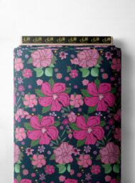 Bloom flower style with pink,green colors