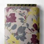 Bloom flower style with yellow,grey colors