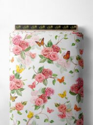 Rose flower style with pink,green colors