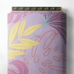 Leaf flower style with purple,yellow colors