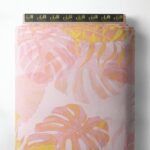 Leaf nature style with pink, yellow colors