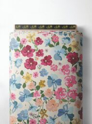 Bloom flower style with pink,blue colors