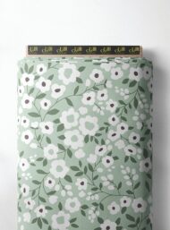 Bloom flower style with green, white colors