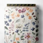 Bloom flower style with green,pink colors