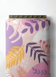 Leaf flower style with purple,yellow colors