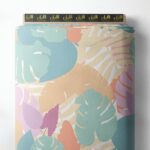 Leaf nature style with pink,green colors