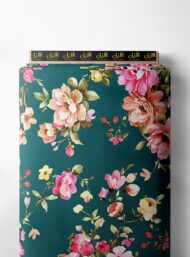 Bloom flower style with pink,green colors