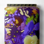 Bloom flower style with purple,yellow colors