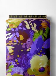 Bloom flower style with purple,yellow colors