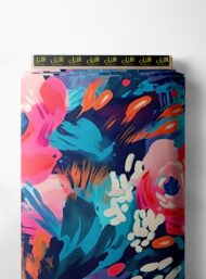 Bloom flower style with blue,pink colors