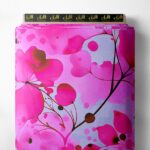 Leaf flower style with pink,green colors