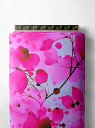 Leaf flower style with pink,green colors