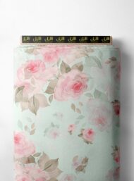 Bloom flower style with pink,green colors