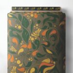 Leaf flower style with orange,green colors