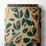 Leaf flower style with brown,green colors