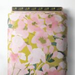 Bloom flower style with pink,green colors