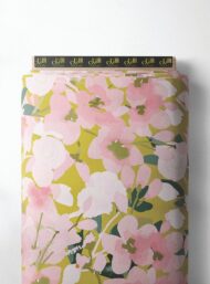 Bloom flower style with pink,green colors