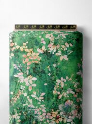 Leaf flower style with green,pink colors