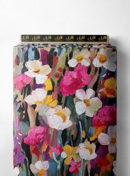 Bloom flower style with pink,white colors