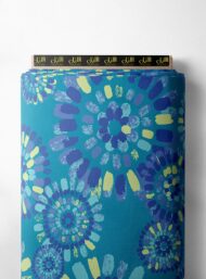 Bloom flower style with blue,green colors