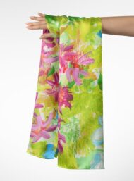 Bloom flower style with green,pink colors - Image 3