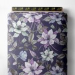 Bloom flower style with purple,white colors