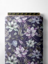 Bloom flower style with purple,white colors