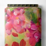 Bloom flower style with red,green colors