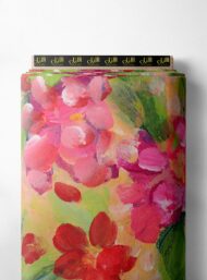 Bloom flower style with red,green colors