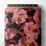 Bloom flower style with pink,green colors