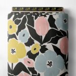 Bloom flower style with black,yellow colors