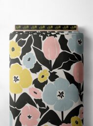 Bloom flower style with black,yellow colors