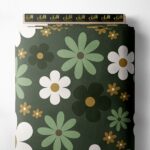 Petal flower style with green,white colors