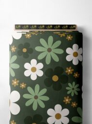 Petal flower style with green,white colors
