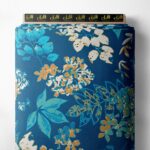 Leaf flower style with blue,green colors