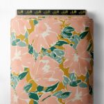 Bloom flower style with pink,green colors