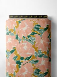 Bloom flower style with pink,green colors