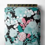 Bloom flower style with pink,green colors