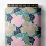 Leaf flower style with pink,green colors