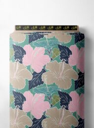 Leaf flower style with pink,green colors