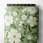 Bloom flower style with green,white colors