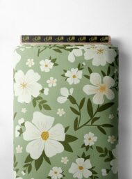 Bloom flower style with green,white colors