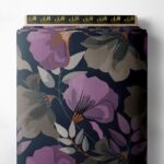 Bloom flower style with purple,grey colors