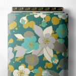 Bloom flower style with white,blue colors