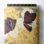 Petal flower style with yellow,purple colors