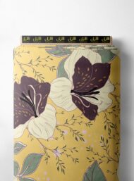 Petal flower style with yellow,purple colors