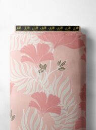 Bloom flower style with pink,green colors