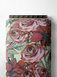 Rose flower style with red,green colors