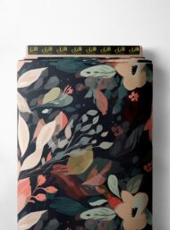 Leaf flower style with pink,green colors